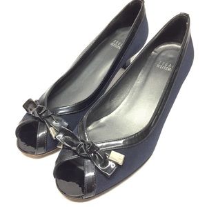 Stuart Weitzman Blue Satin Kitten Heels